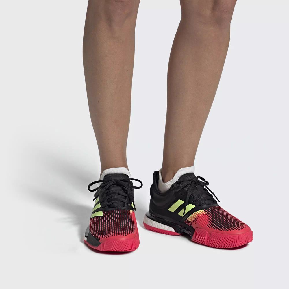 Adidas SoleCourt Boost Zapatillas De Tenis Negros Para Mujer (MX-62388)